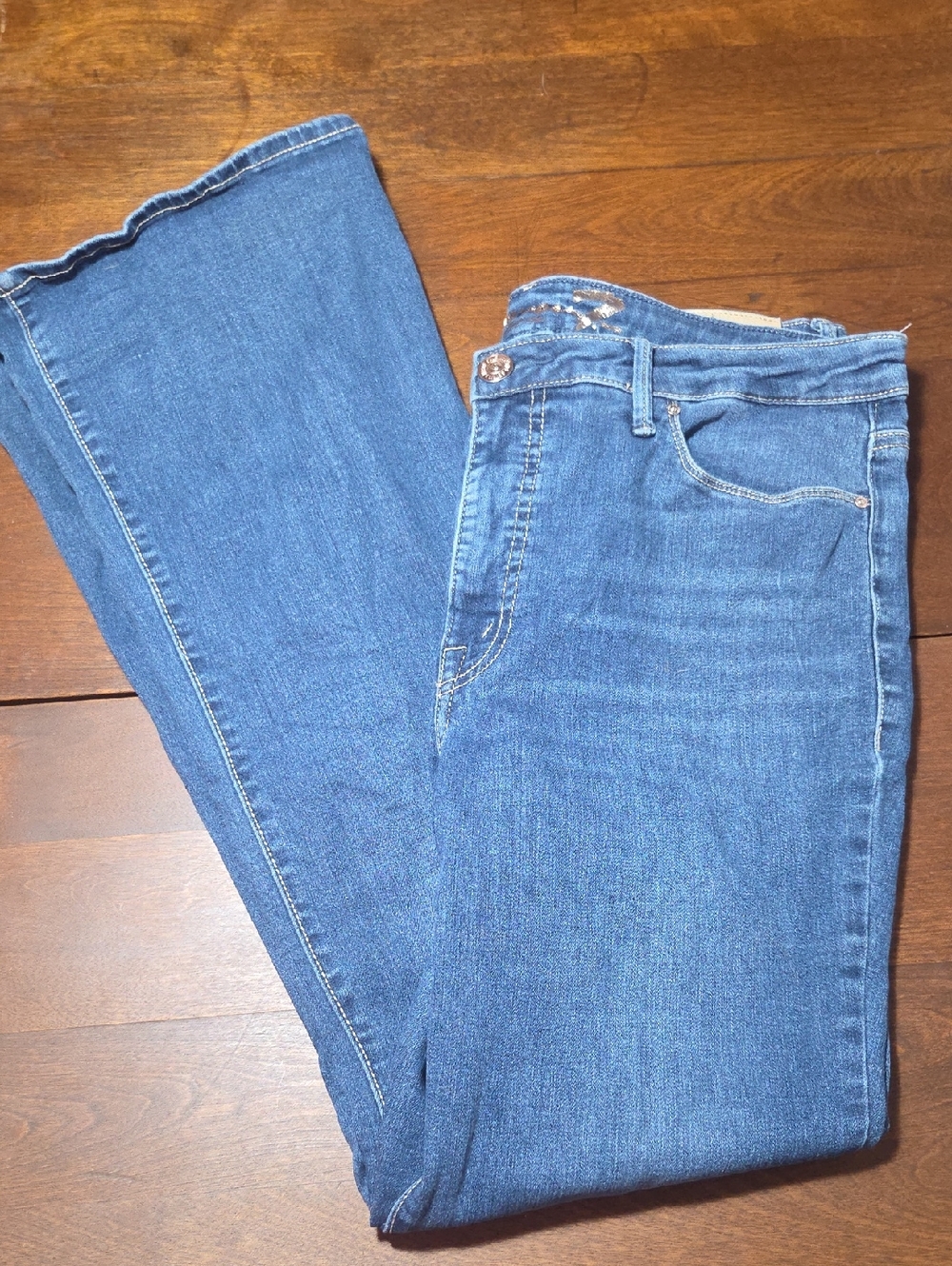 7 For All Mankind Women’s Boot Cut Jeans - Medium Blue Size 14 Plain 30" Inseam